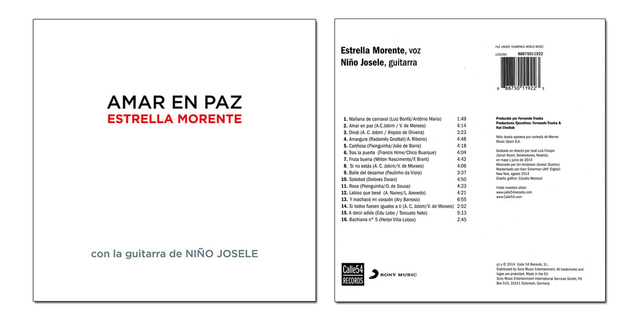 Portada d Amar  Paz d Estrella  Morente 1240086169 26185323 1465x732 - Estrella Morente & Niño Josele - Amar En Paz (2014)