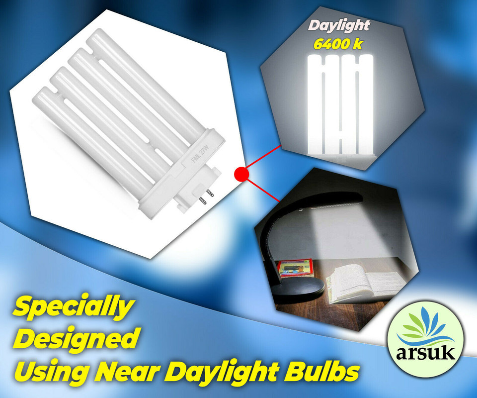 27w Replacement Bulb Light Daylight Lamp 4 Pin GX10Q-4 (6500k)  Fluorescent Bulbs