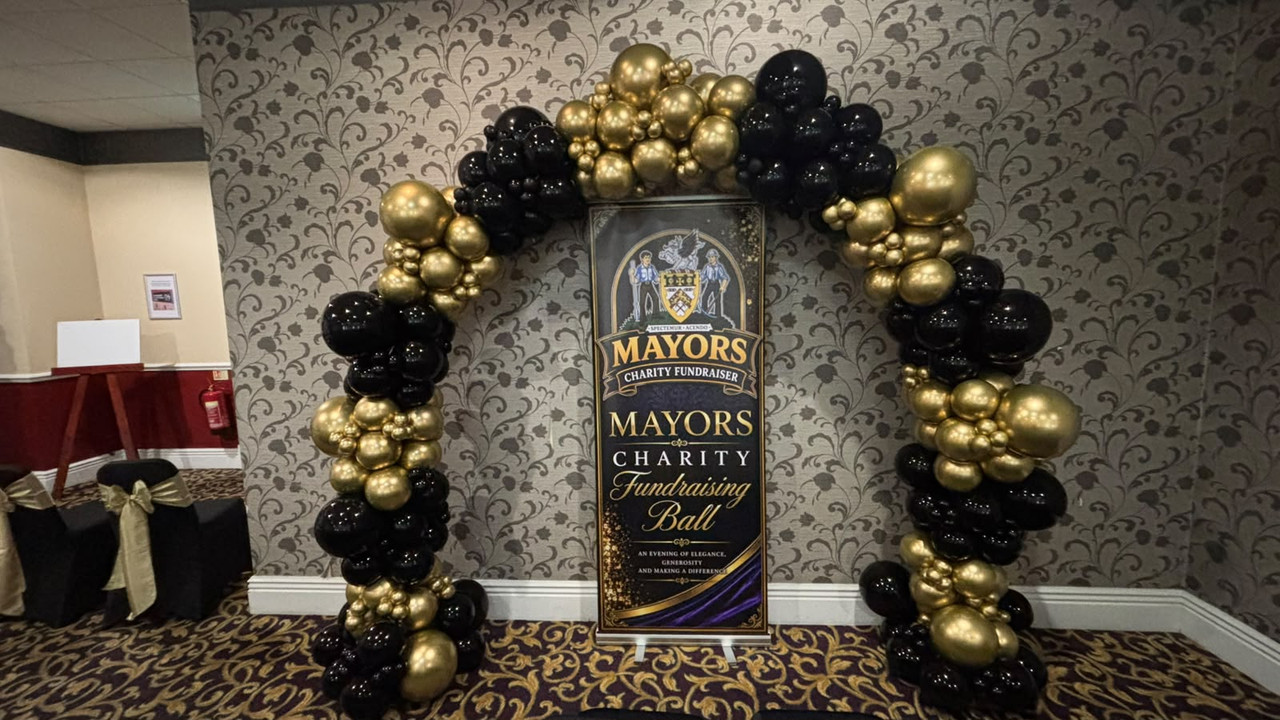Balloon arch for a Mayor's Charity Event
