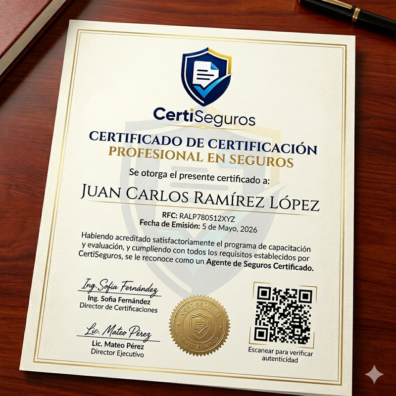 Ejemplo de certificado real CertiSeguros
