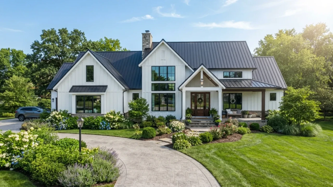 Metal roof increasing home value and curb appeal