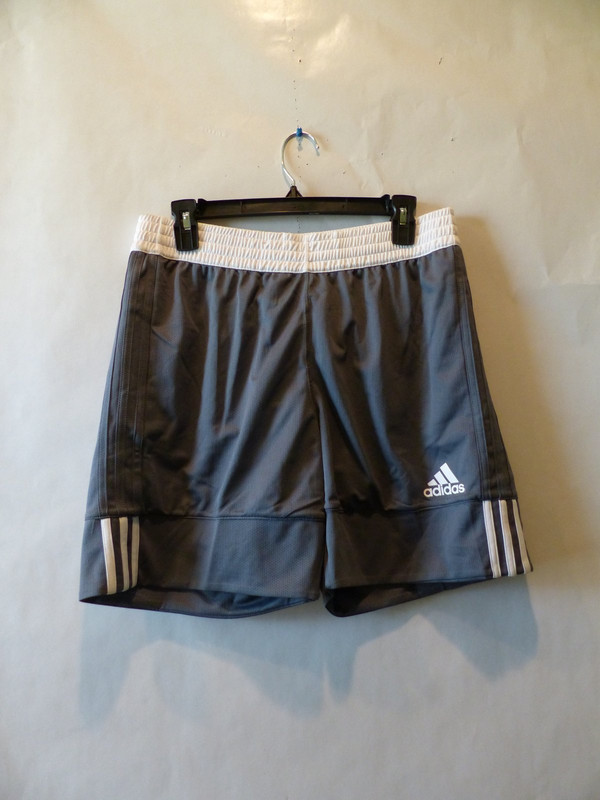 ADIDAS MENS LIGHTWEIGHT BREATHABLE 3G SPEED REVERSIBLE SHORTS GRAY SIZE M