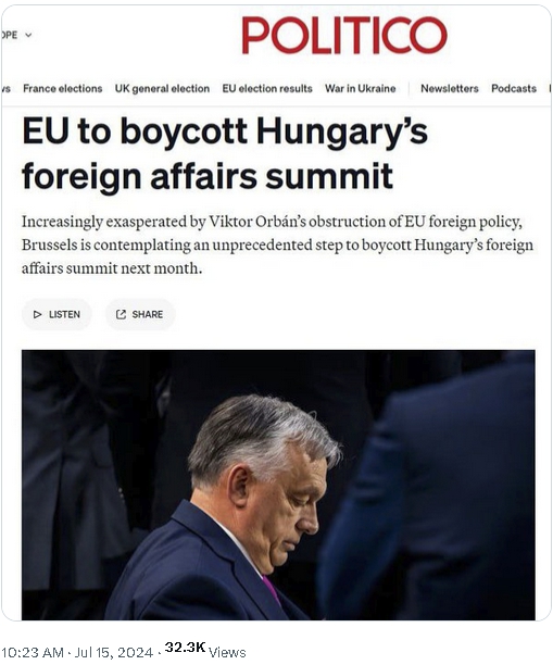 The EU will boycott the summit of foreign ministers in Hungary  Screenshot-17230