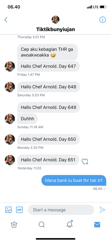 Dirrect message dari penggemar Chef Arnold
