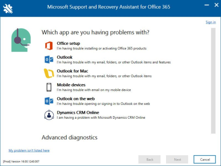 Microsoft Support and Recovery Assistant 17.00.6271.008