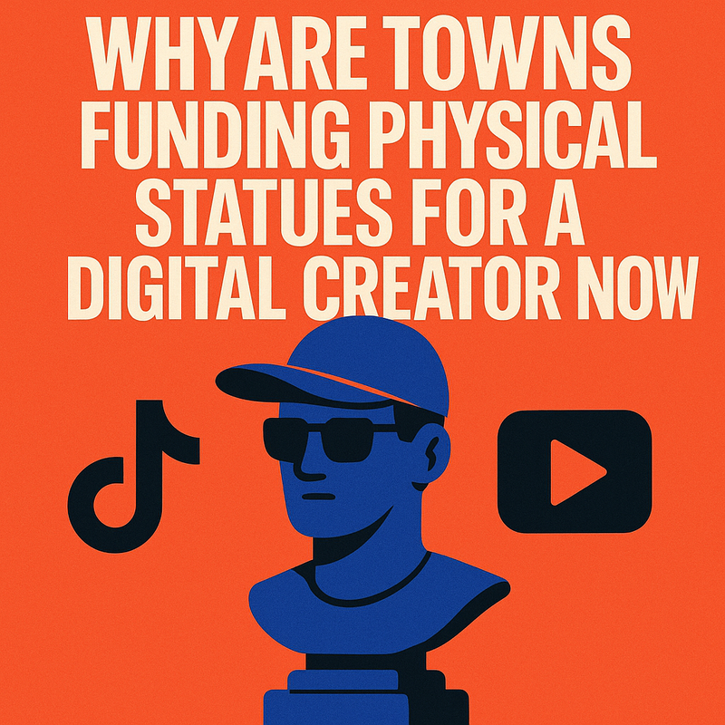 Why are towns funding physical statues for a digital creator now