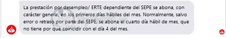 Confirmación pago prestación por desempleo Santander 