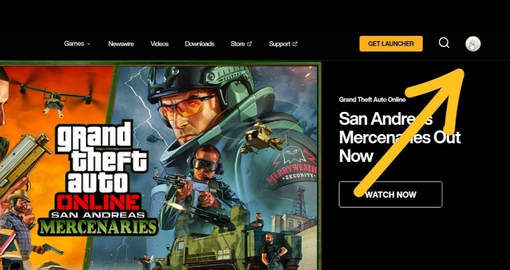 النقر على الصورة الرمزية لحسابك