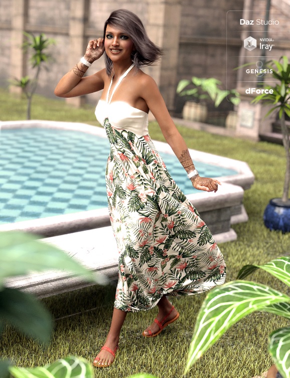 dForce Tropical Breeze Outfit for Genesis 8 Female(s)