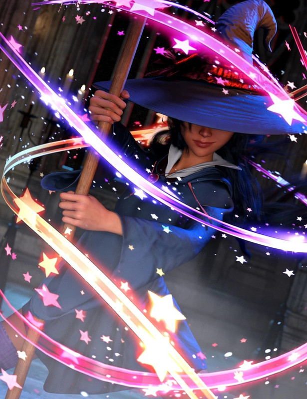 dForce Belladonna's Broomstick Brigade Novice Witch Outfit for Genesis 9