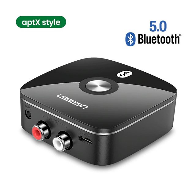 Ugreen Bluetooth 5.0 audio receiver AUX aptX, aptX LL mini headphone jack  black (70304)