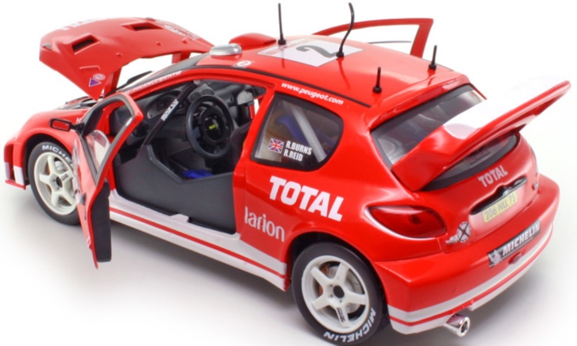 WOW EXTREMELY RARE Peugeot 206 WRC Burns Monte Carlo 2003 1:18