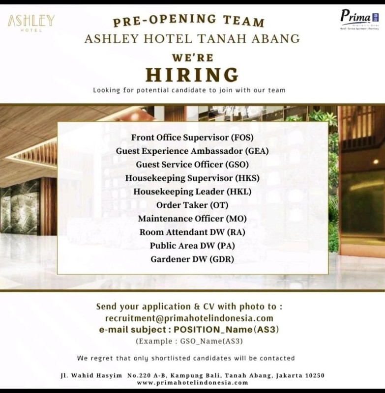 Pre-Opening Team Ashley Hotel Tanah Abang by Prima Hotel Group