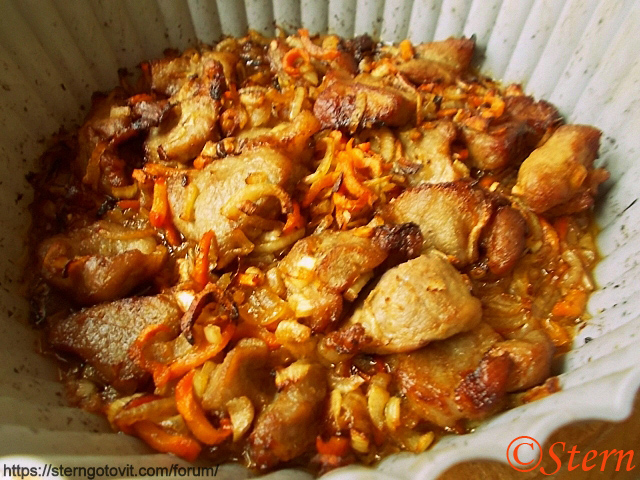 Поджарка из свинины в мультипечи