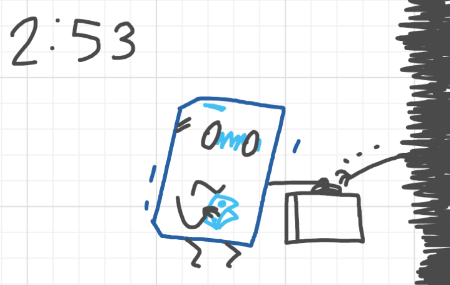 A panel from The Prime Number Few, episode eight of the Board Boards object show by Furretwalk/WalkingFurret.