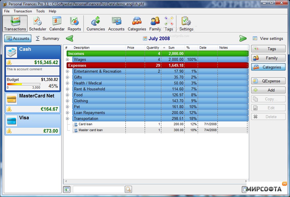 My Personal Accounter 1.5