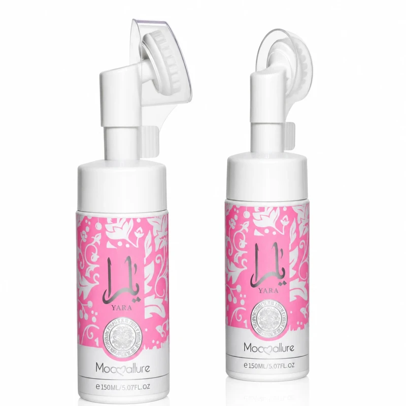 Yara facial foam cleanser with silicone brush