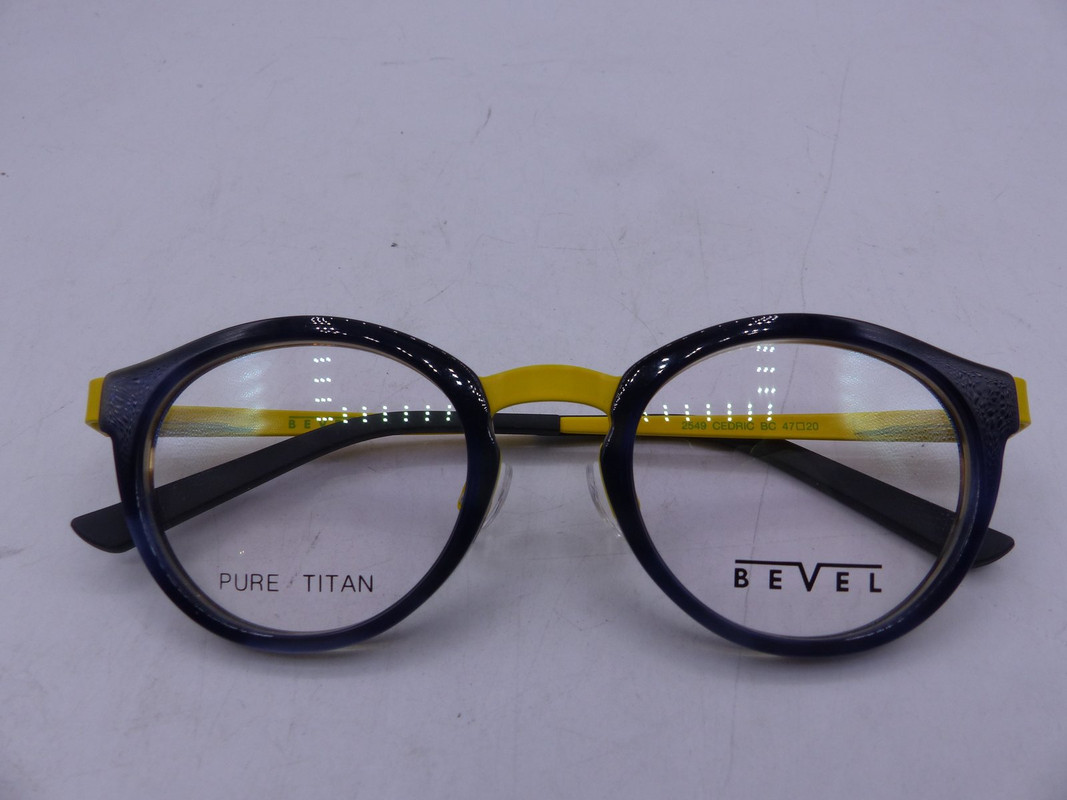 BEVEL 2549 CEDRIC BLUE GREY CRANBERRY UNISEX EYEGLASSES FRAMES SIZE 47-20-140