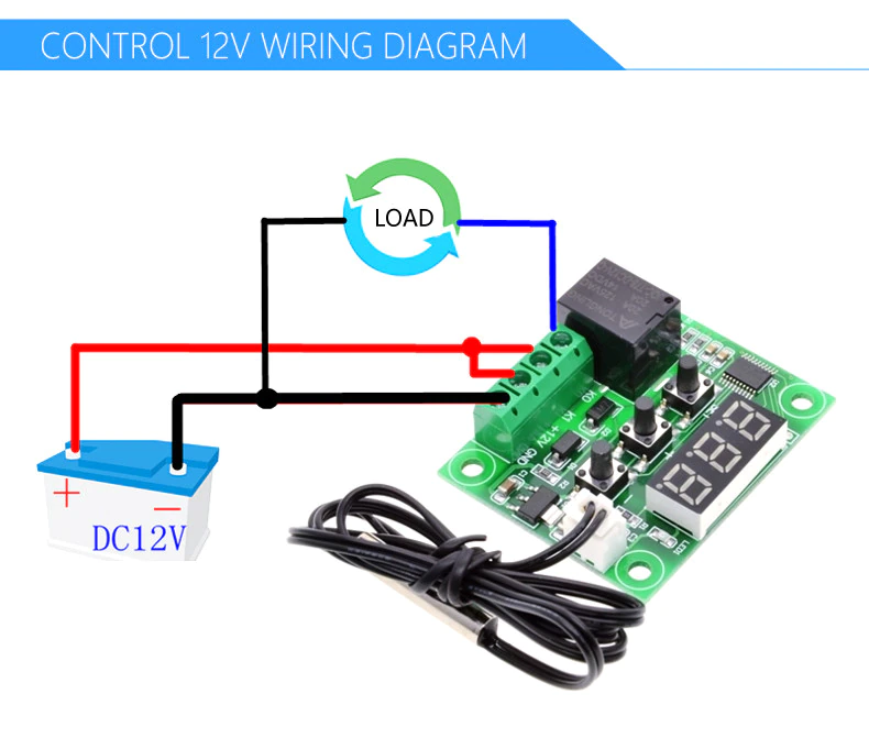 Termostat electronic digital universal 12V releu 20A cu sonda de  temperatura NOU W1209 frigider rulota acvariu | zella.ro