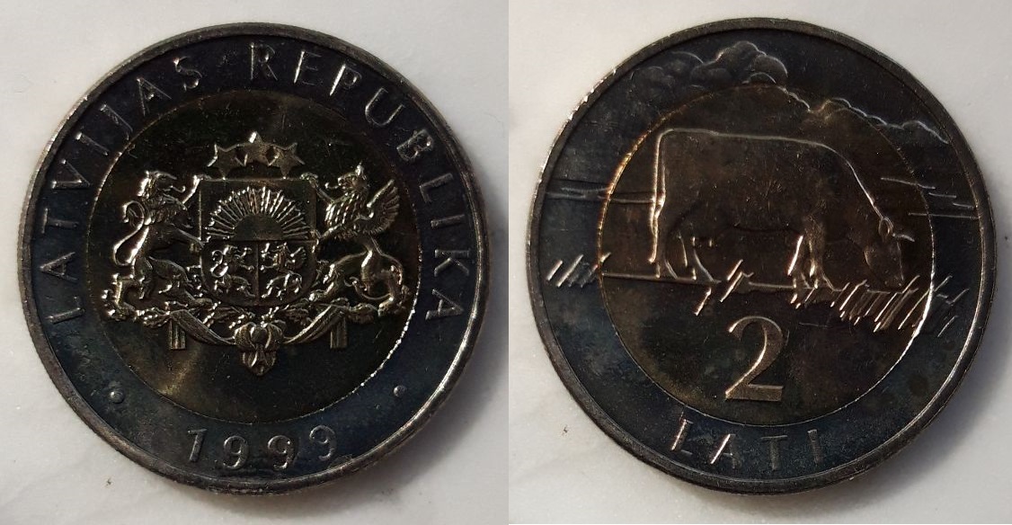 2 Lati de la 2ª República de Letonia. 1999 2-lati-1999