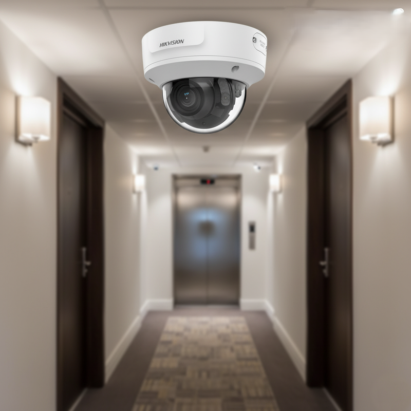 Interface de software mostrando o controle de zoom da câmera Hikvision