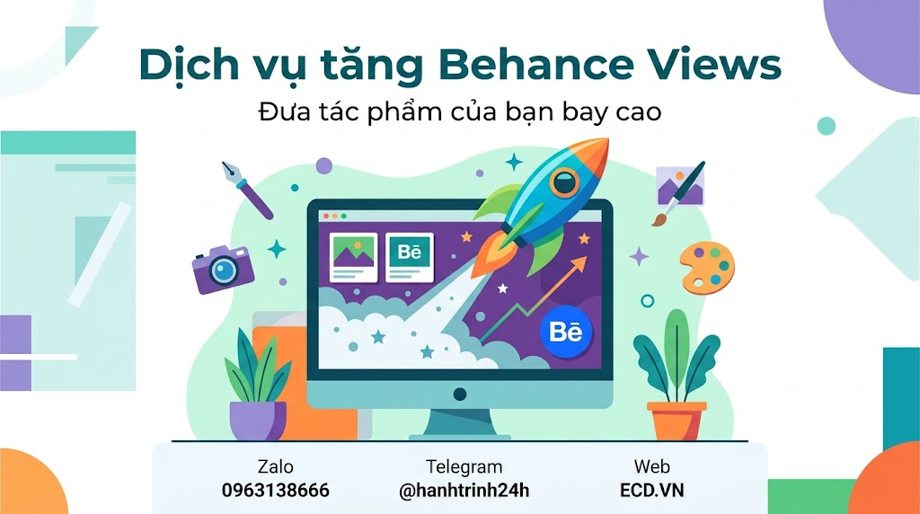 tăng behance views thật portfolio behance