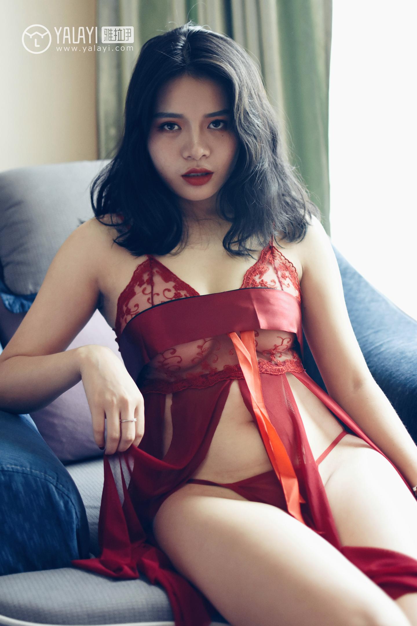 [YALAYI雅拉伊] Y014 米心蕊 - 心蕊的红色睡袍 4