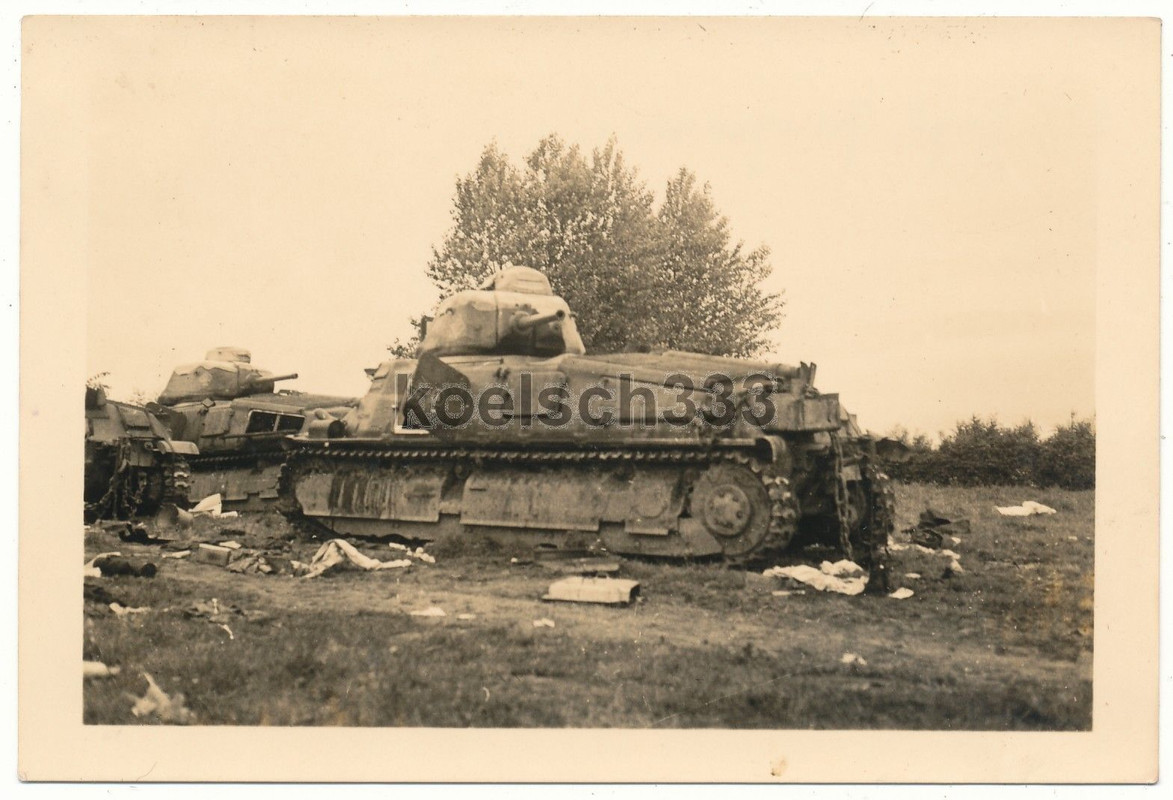 Foto französische SOMUA Panzer Wracks Wehrmacht 