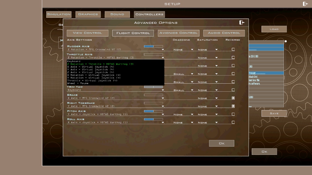 Controllers Screen Advanced View