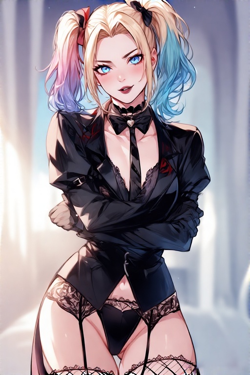 Harley-Quinn-in-black-Gothic-s-2