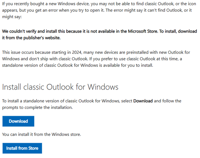 Klassisches Outlook installieren