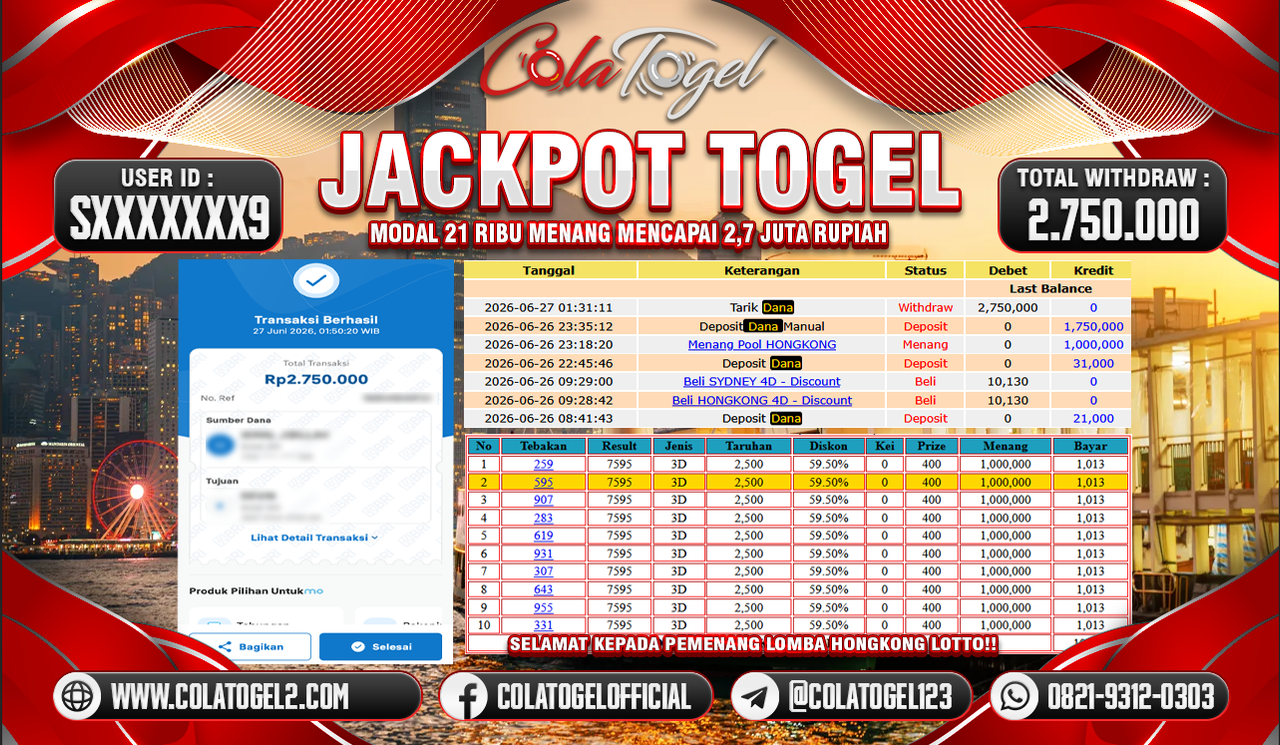 JACKPOT HONGKONG LOTTO!!