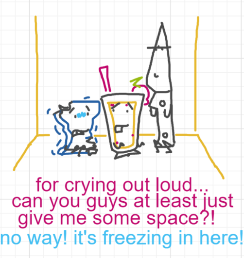 A panel from Chilly, episode two of the Board Boards object show by Furretwalk/WalkingFurret.