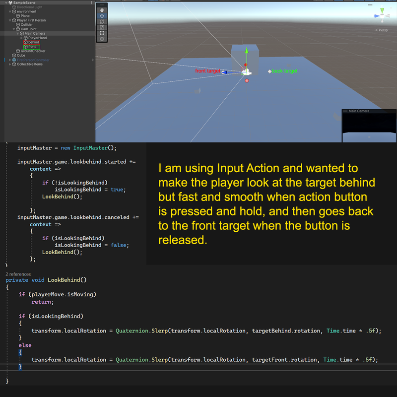 Question - How to make player look behind and back to front - Unity Forum