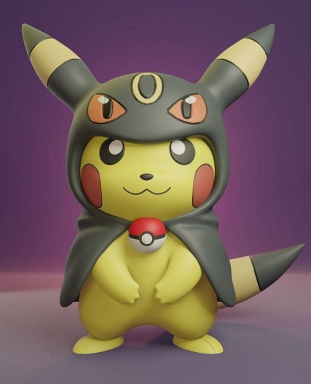 Pokemon - Pikachu Cosplay Poncho Umbreon - 3D print model Pokemon - Pikachu Cosplay Poncho Umbreon - 3D print model