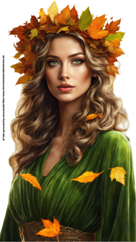 naturally-beautiful-woman-with-autumn-birch-leaves-in-her-hair-and-a-green-dress-front-view-full-b (
