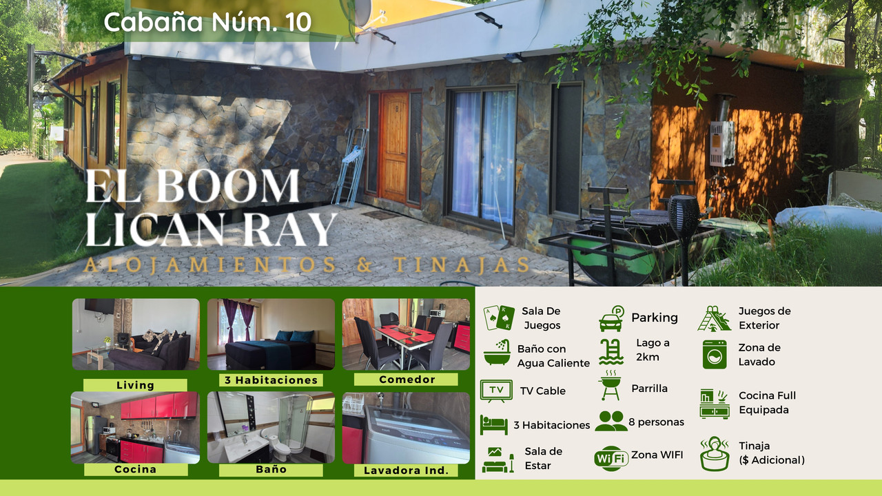 Cabaña N°10  en El Boom Lican Ray