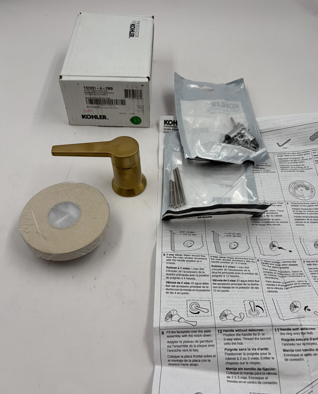 KOHLER PITCH T97091-4-2MB TRANSFER VALVE TRIM IN BRUSHED MODERN BRASS