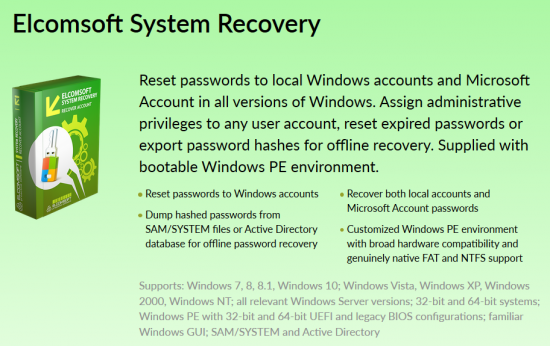 Elcomsoft System Recovery Professional Edition 5.60.389 Boot ISO.