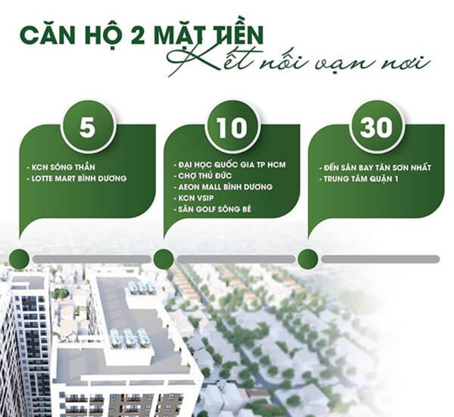 dự án park view  apartment Bình Dương sở hữu 2 mặt tiền