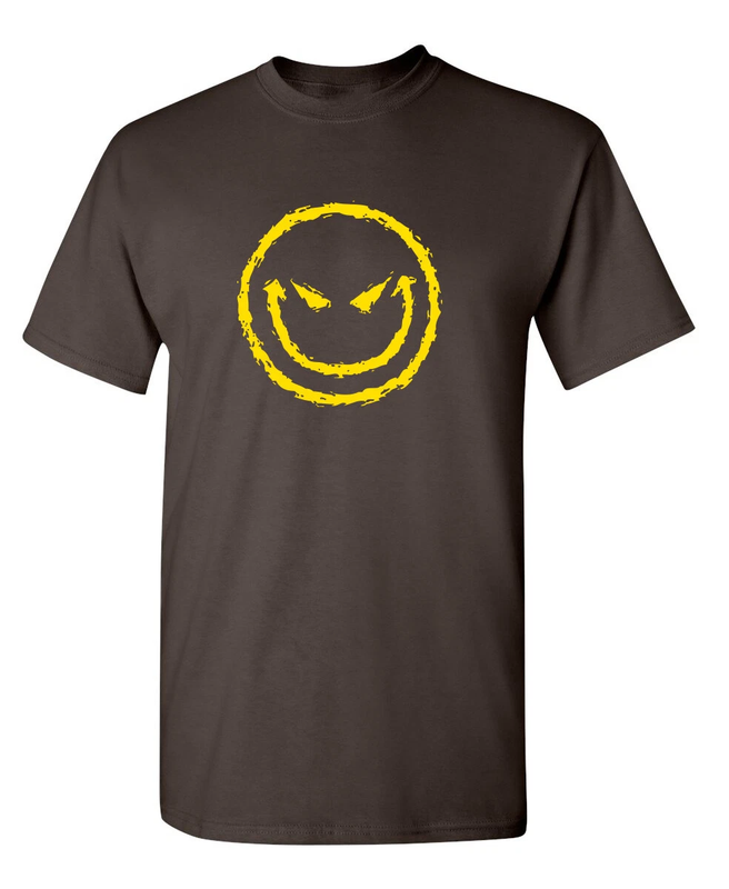Evil Smile Face Sarcastic Humor Graphic Novelty Funny T Shirt Unisex Graphic detailed image 15