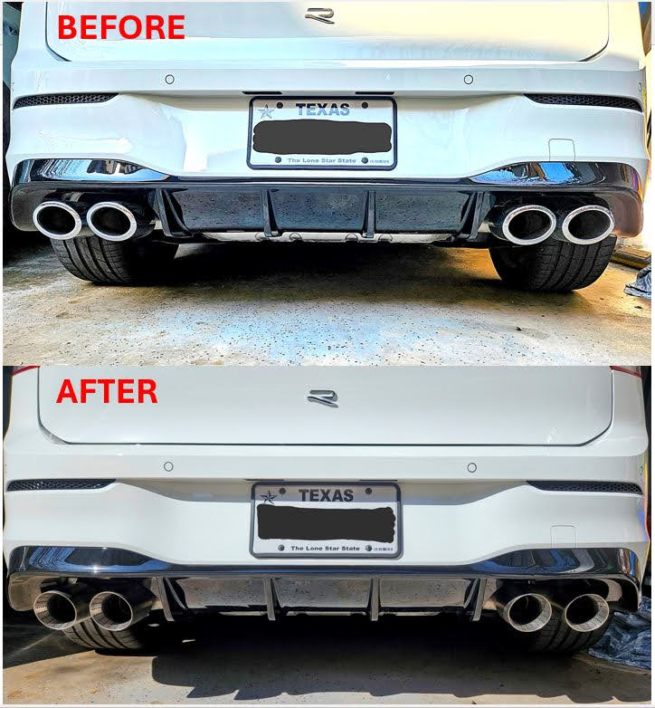 Exhaust Before and After
