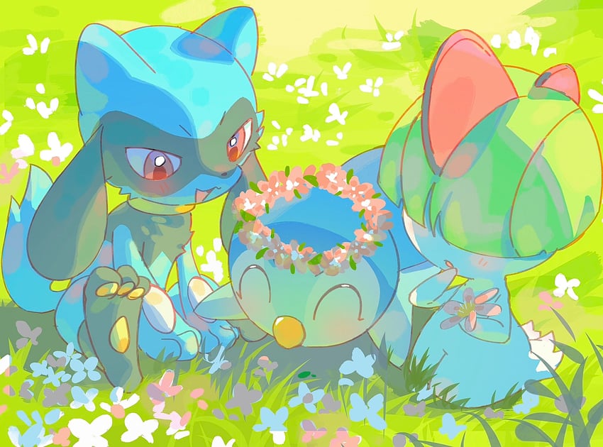 piplup-ralts-and-riolu-pokemon-drawn-by-