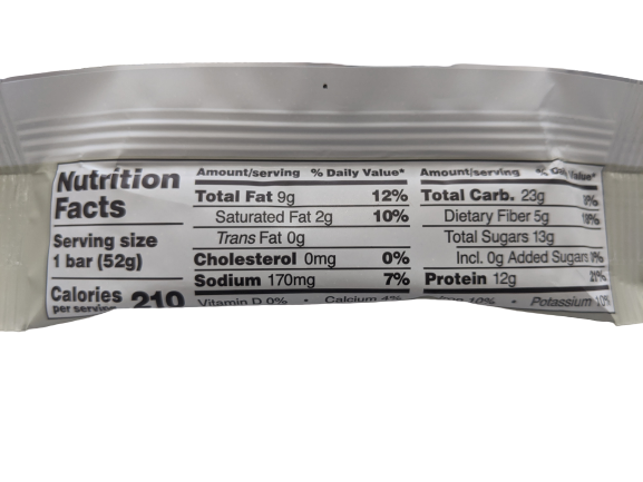 Chocolate Coconut Bar Nutrition Facts