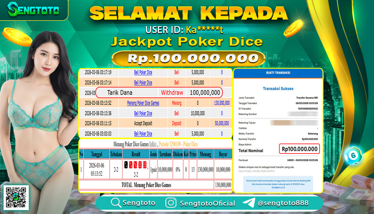 BUKTI PEMBAYARAN LIVEGAME POKER DICE GAMES