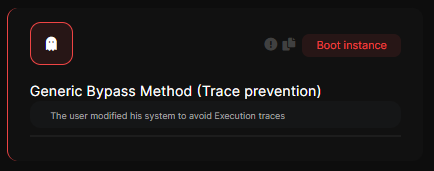 Generic Bypass Method Trace prevention detection