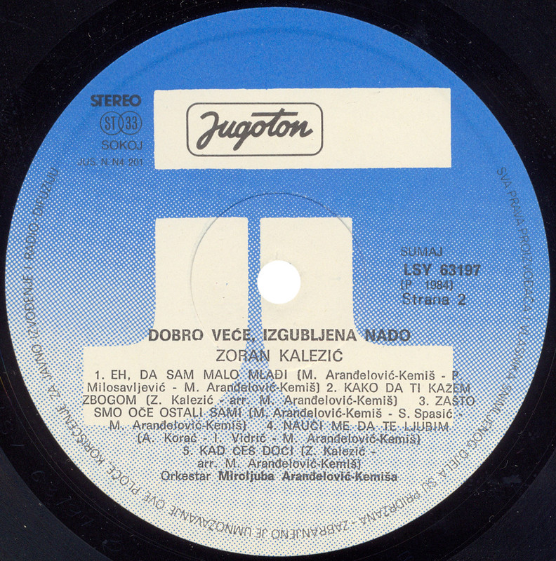Zoran Kalezic 1984. LP B-strana
