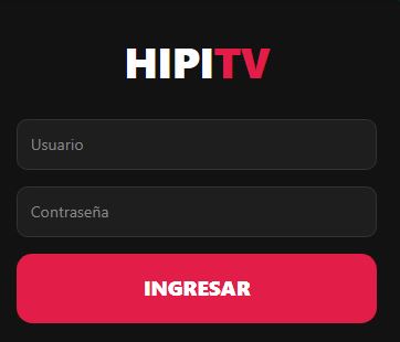 Pantalla de inicio real de HipiTV