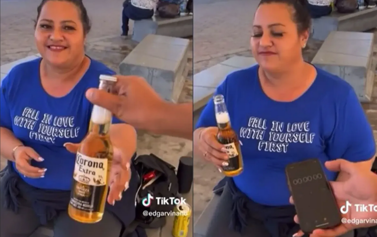 Doña Chela es viral por beber una cheve en 4 segundos: busca retador