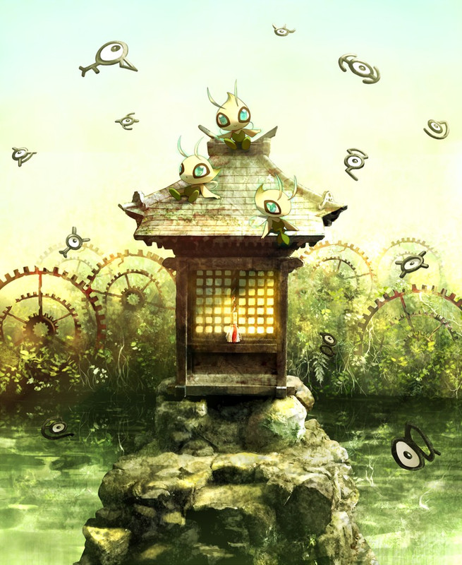 celebi-unown-unown-a-unown-e-unown-h-and